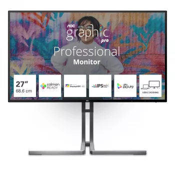 AOC U3 U27U3CV kompiuterio monitorius 68,6 cm (27 colių) 3840 x 2160 pikselių 4K Ultra HD LCD juodas