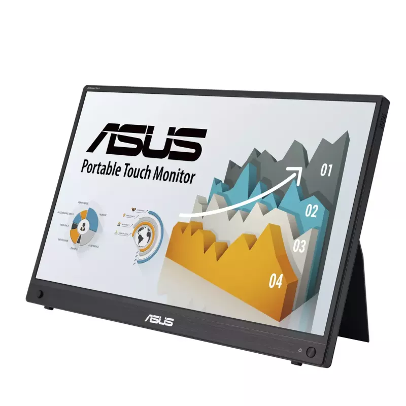 ASUS ZenScreen MB16AHT kompiuterio monitorius 39,6 cm (15,6 col.) 1920 x 1080 pikselių Full HD jutiklinis ekranas, juodas