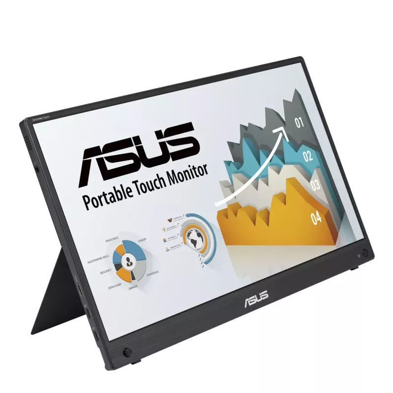 ASUS ZenScreen MB16AHT kompiuterio monitorius 39,6 cm (15,6 col.) 1920 x 1080 pikselių Full HD jutiklinis ekranas, juodas