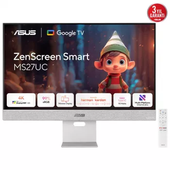 ASUS ZenScreen Smart Monitor MS27UC kompiuterio monitorius 68,6 cm (27 colių) 3840 x 2160 pikselių 4K Ultra HD LCD pilkas