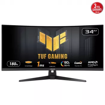 ASUS TUF Gaming VG34VQ3B kompiuterio monitorius 86,4 cm (34 colių) 3440 x 1440 pikselių „UltraWide Quad HD“ LED juodas