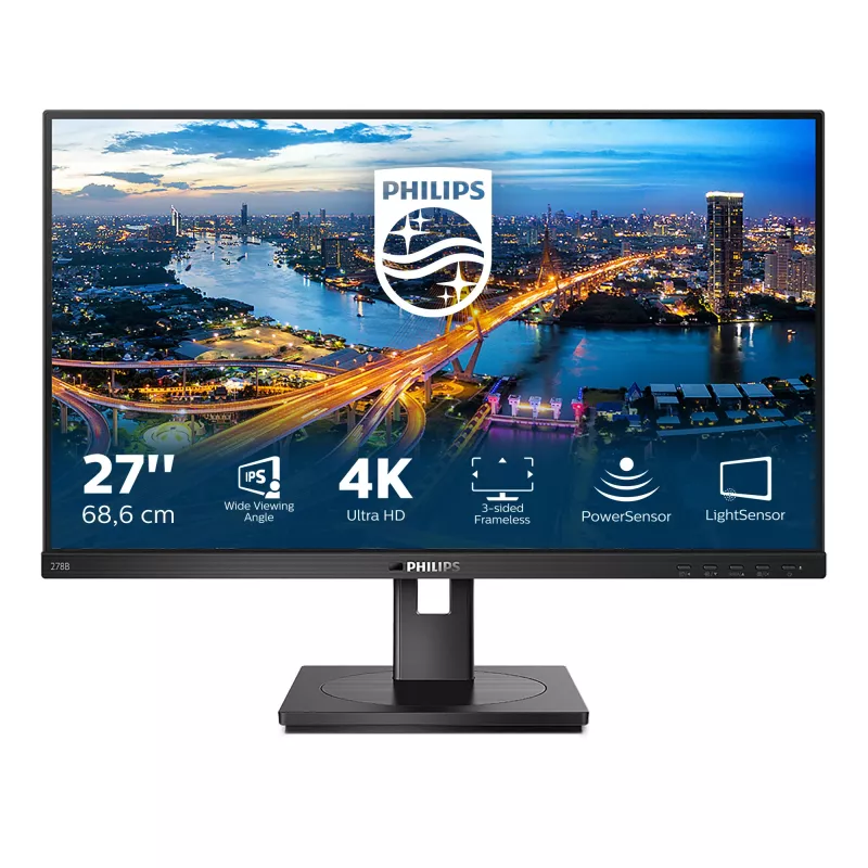 Philips B Line 278B1/00 kompiuterio monitorius 68,6 cm (27 colių) 3840 x 2160 pikselių 4K Ultra HD LED juodas