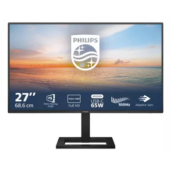 27 colių Full HD LCD monitorius Philips 1000 serijos 27E1N1300AE/00 — 1920×1080, IPS, 100 Hz, USB-C PD 65 W, garsiakalbiai, VESA 100×100