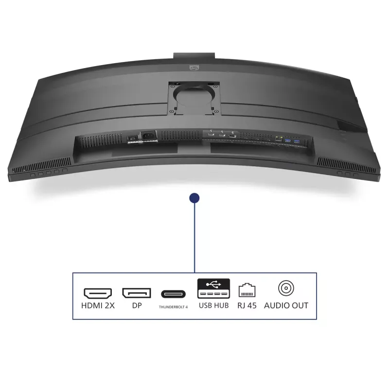 Philips 49B2U6903CH/00 kompiuterio monitorius 124,5 cm (49 colių) 5120 x 1440 pikselių Dual QHD LCD pilkas