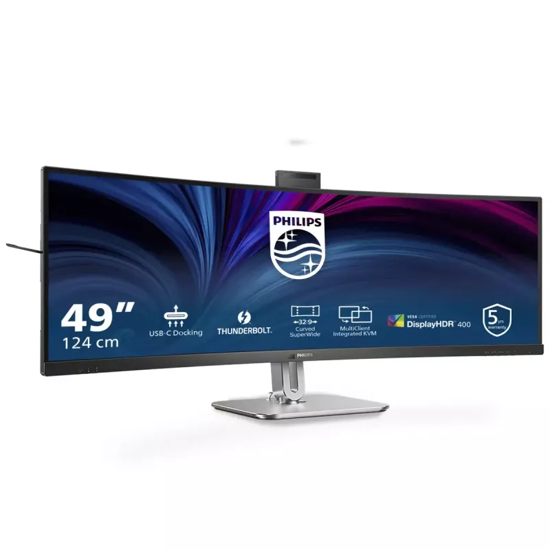 Philips 49B2U6903CH/00 kompiuterio monitorius 124,5 cm (49 colių) 5120 x 1440 pikselių Dual QHD LCD pilkas