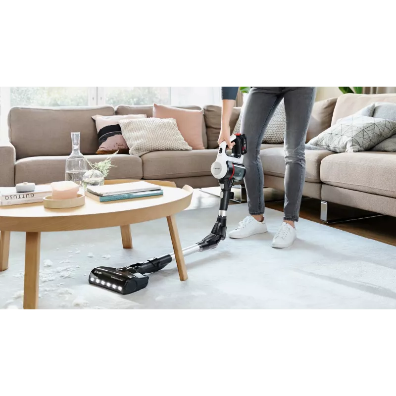 Bosch BSS711W belaidis dulkių siurblys / elektrinė šluota Baterija Sausas valymas Be maišelio 0,3 l Juoda, Sidabrinė, Balta