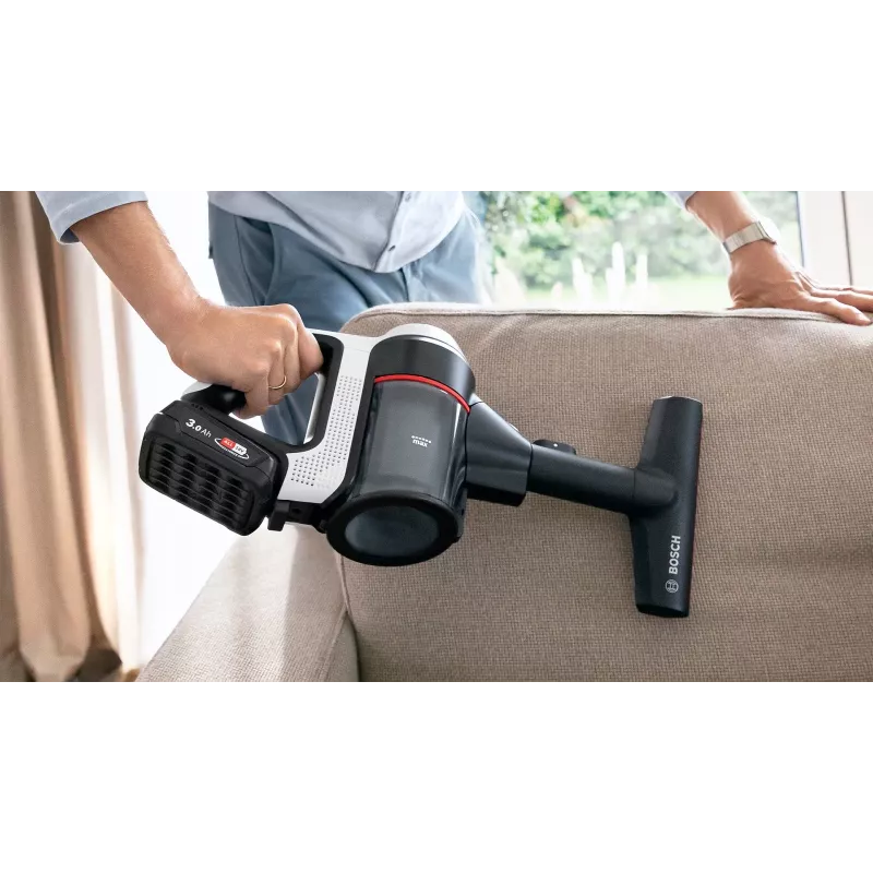 Bosch BSS711W belaidis dulkių siurblys / elektrinė šluota Baterija Sausas valymas Be maišelio 0,3 l Juoda, Sidabrinė, Balta
