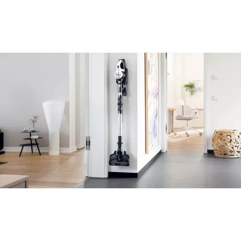 Bosch BSS711W belaidis dulkių siurblys / elektrinė šluota Baterija Sausas valymas Be maišelio 0,3 l Juoda, Sidabrinė, Balta