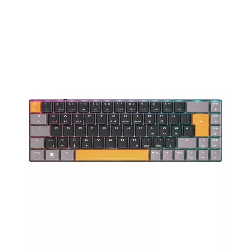 CHERRY MX-LP 2.1 Compact Wireless klaviatūra, skirta žaidimams, RF belaidė + Bluetooth, QWERTZ, vokiška, juoda