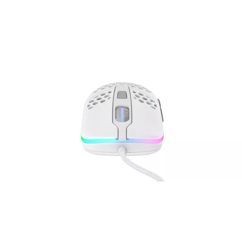 XTRFY M42 abiem rankoms tinkama žaidimų pelė — optinis jutiklis, 16 000 DPI, USB Type-A, balta, RGB