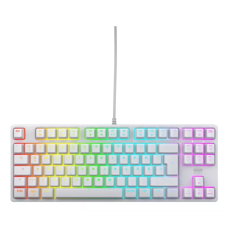 Žaidimų klaviatūra CHERRY K4V2 TKL USB QWERTZ vokiška balta RGB LED