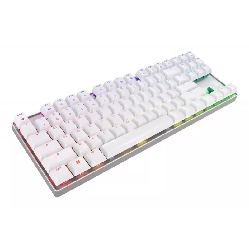 CHERRY MX 8.2 TKL Wireless RGB klaviatūra, skirta žaidimams, USB + RF belaidis + Bluetooth, QWERTZ, vokiška, balta