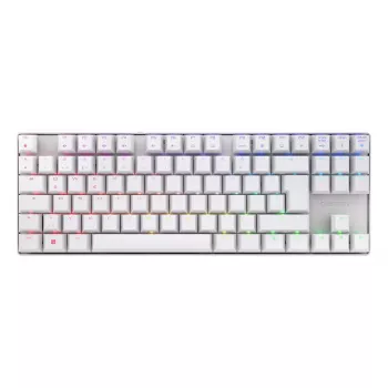 CHERRY MX 8.2 TKL Wireless RGB klaviatūra, skirta žaidimams, USB + RF belaidis + Bluetooth, QWERTZ, vokiška, balta