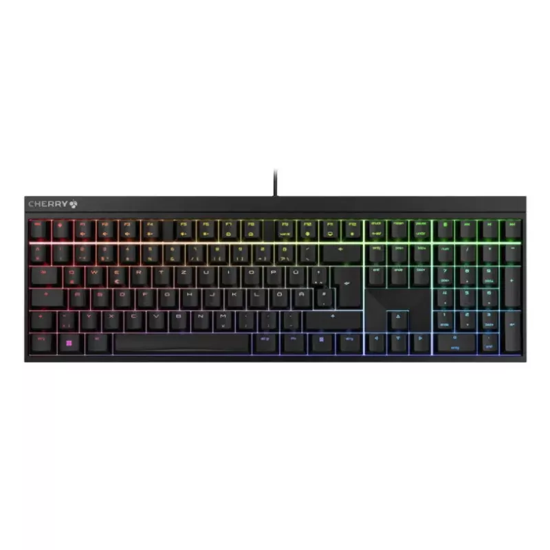 Žaidimų klaviatūra CHERRY MX 2.0S USB QWERTZ vokiška juoda mechaninė RGB