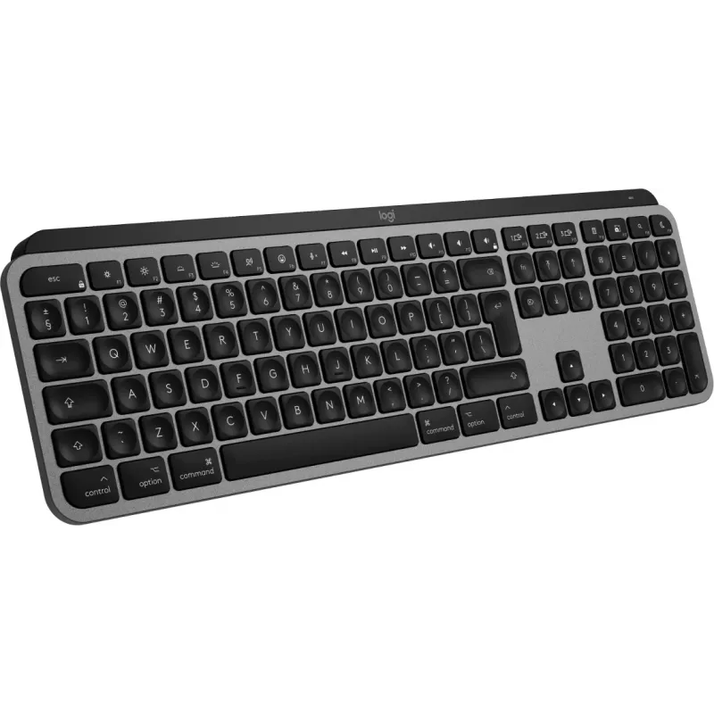 „Logitech MX Keys S for Mac“ klaviatūra, belaidė, „Bluetooth“, QWERTY, aliuminio, juoda