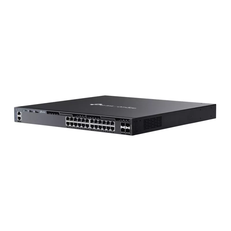 TP-Link Omada 24 prievadų gigabitinio L3 valdomo PoE+ komutatoriaus rinkinys su 4 10G lizdais