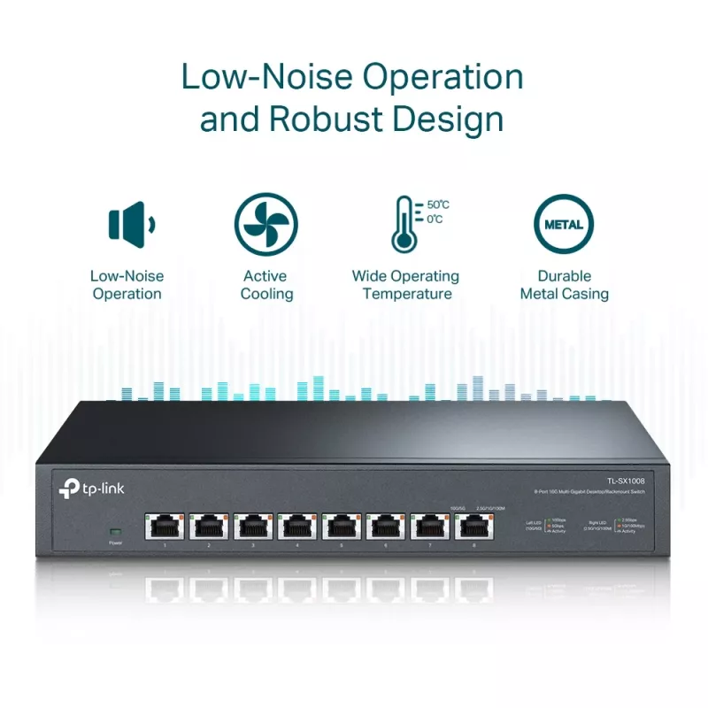 Nevaldomas komutatorius TP-Link TL-SX1008 8 prievadų 10G stalinis / montuojamas į stovą
