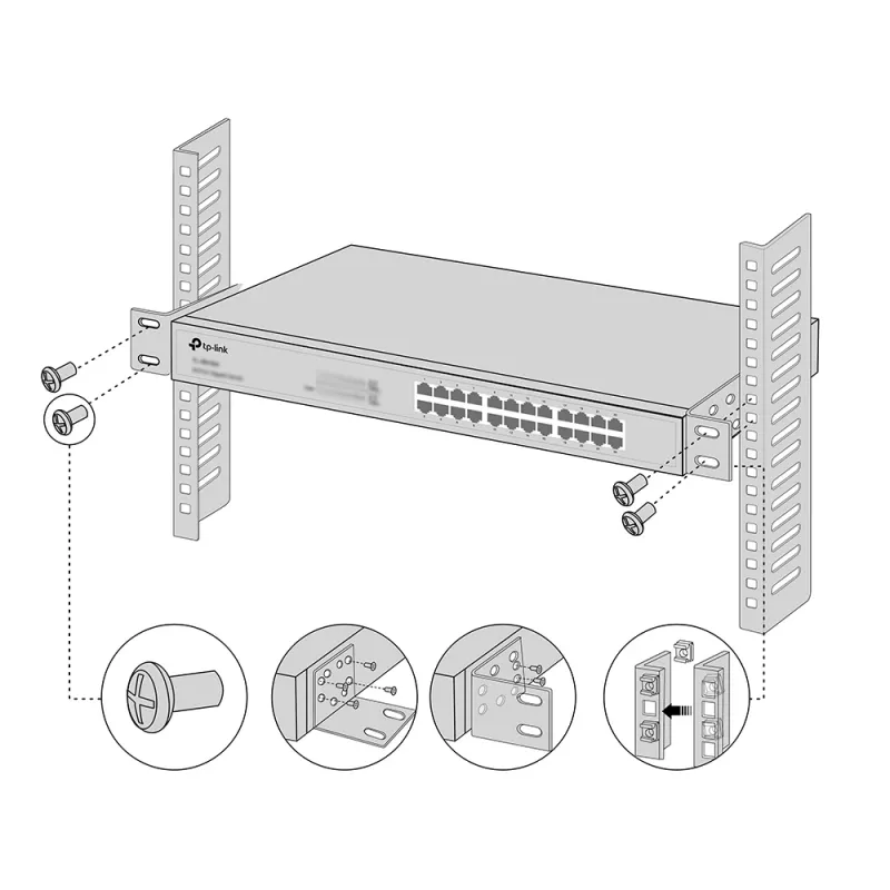 Montavimo rinkinys TP-Link Omada Rack Mount Kit 13 colių metalinis juodas