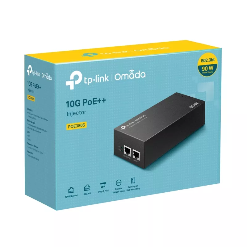 PoE purkštukas TP-Link Omada POE380S 10 Gigabit Ethernet 100-240V Juoda