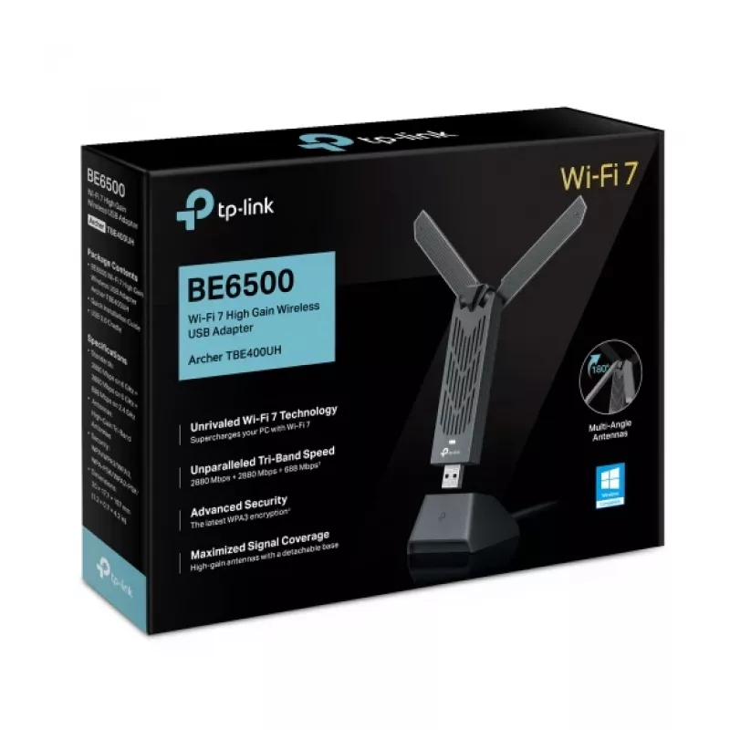 Belaidis maršrutizatorius TP-Link BE6500 2882 Mbit/s Wi-Fi 7 Tri-band