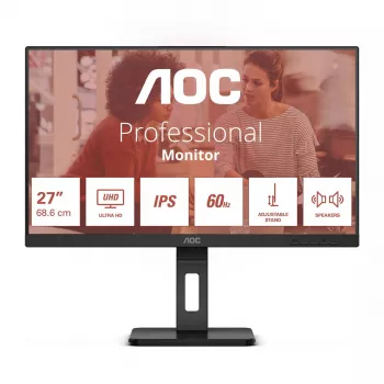 AOC E3 U27E3UF kompiuterio monitorius 68,6 cm (27 colių) 3840 x 2160 pikselių 4K Ultra HD LED juodas