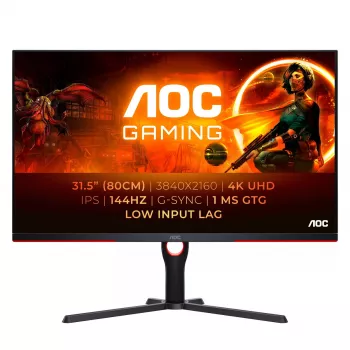 AOC G3 U32G3X/BK kompiuterio monitorius 80 cm (31,5 colio) 3840 x 2160 pikselių 4K Ultra HD LED juodas, raudonas