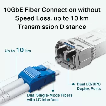 TP-Link SM5110-LR tinklo siųstuvas-imtuvas Šviesolaidinis 10000 Mbit/s SFP+ 1310 nm