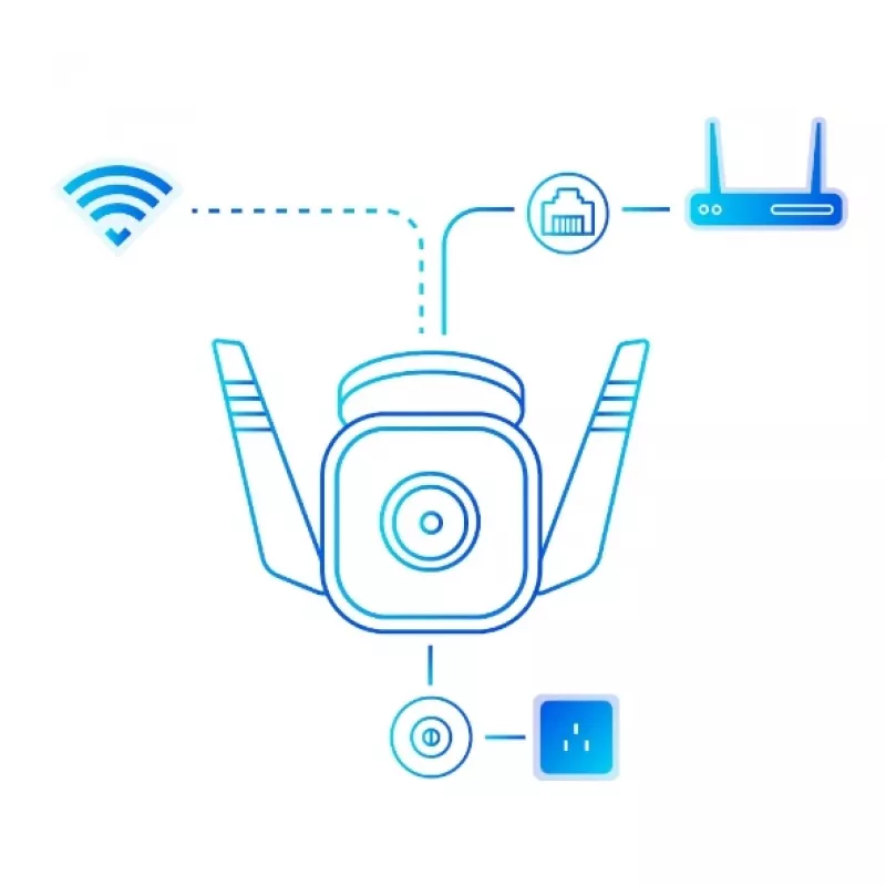 TP-Link Tapo Outdoor Security Wi-Fi Camera, IP apsaugos kamera, Lauko, Laidinis ir belaidis, Amazon Alexa ir Google Assistant, CE, Montavimas ant lubų/sienos
