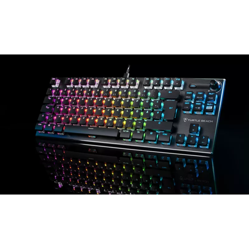 Turtle Beach Vulcan TKL klaviatūra, laidinė, USB, mechaninė, QWERTZ, RGB LED, juoda