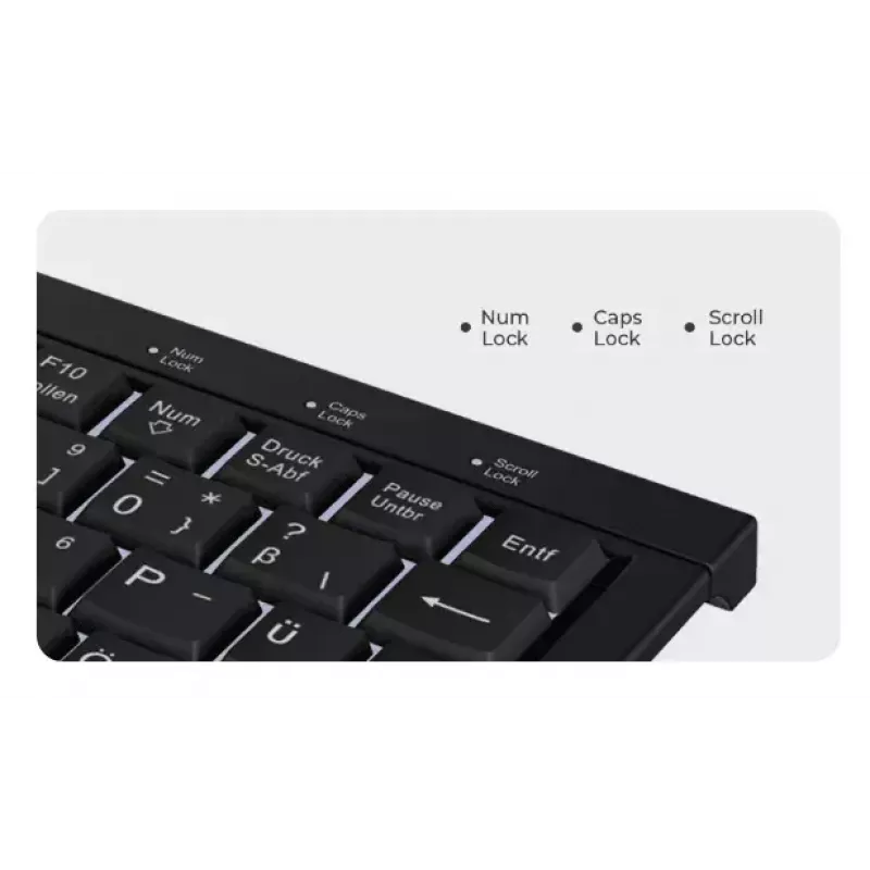 „KeySonic KSK-3011ELC (DE)“ klaviatūra, skirta namams, USB, QWERTZ, vokiška, juoda