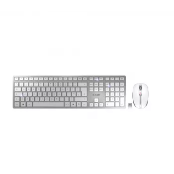 CHERRY DW 9100 plonas klaviatūra Su peliu Universalus RF belaidis + Bluetooth QWERTY UK anglų Sidabrinė