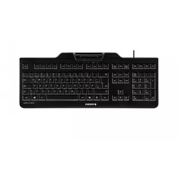 CHERRY KC 1000 SC klaviatūra, skirta biurui, USB, QWERTY, JAV anglų k., juoda