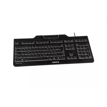 CHERRY KC 1000 SC klaviatūra, skirta biurui, USB, QWERTY, JAV anglų k., juoda