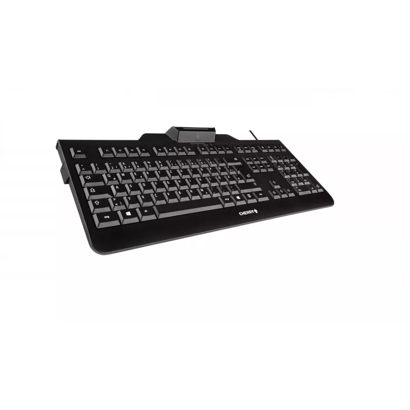 CHERRY KC 1000 SC klaviatūra, skirta biurui, USB, QWERTY, JAV anglų k., juoda