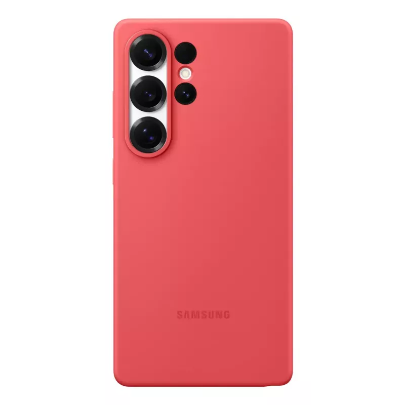 Dangtelis Samsung Galaxy S25 Ultra silikoninis dėklas raudonas vienspalvis