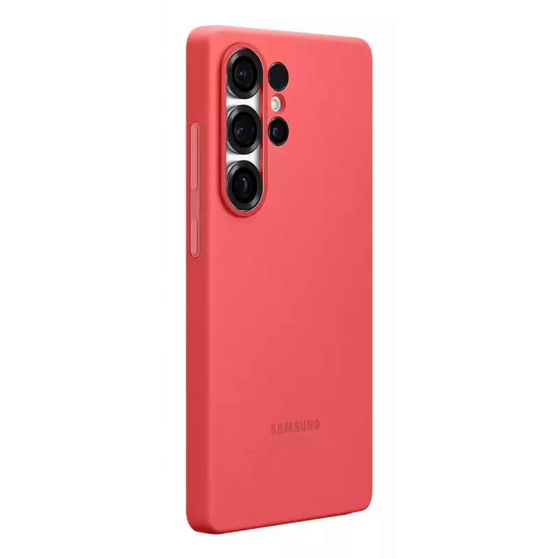 Dangtelis Samsung Galaxy S25 Ultra silikoninis dėklas raudonas vienspalvis