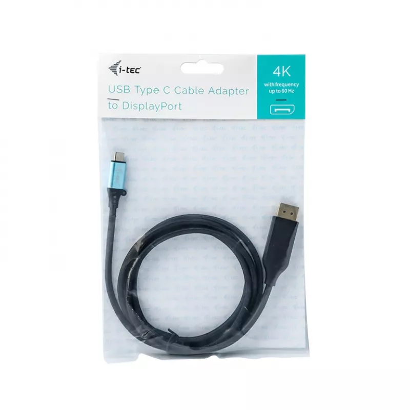 i-tec USB-C DisplayPort kabelio adapteris 4K / 60 Hz 200 cm, 2 m, USB Type-C, DisplayPort, kištukas, kištukas, 3840 x 2160 pikselių