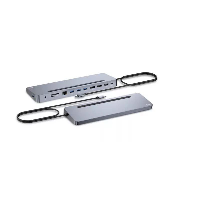 i-tec USB-C Metalinė ergonominė 3x 4K ekrano prijungimo stotelė + 100 W maitinimo tiekimas