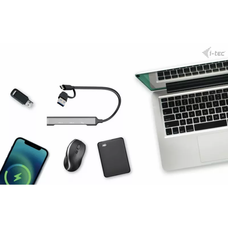 i-tec USB-C/USB-A metalinis HUB 1x USB 3.0 + 3x USB 2.0