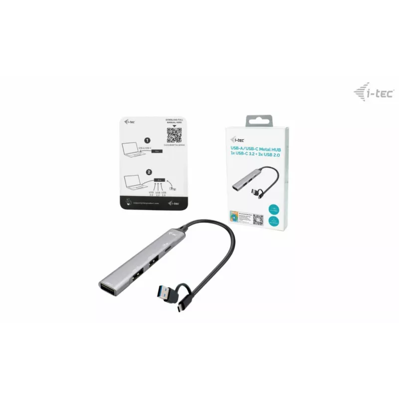i-tec USB-C/USB-A metalinis HUB 1x USB 3.0 + 3x USB 2.0