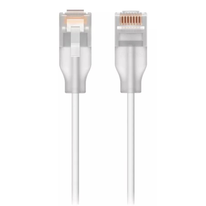 Tinklo komutacinis kabelis UBIQUITI UACC-Cable-Patch-EL-3M-W — Cat6, 3 m, 2,5 GbE, PoE++ (4PPoE), baltas