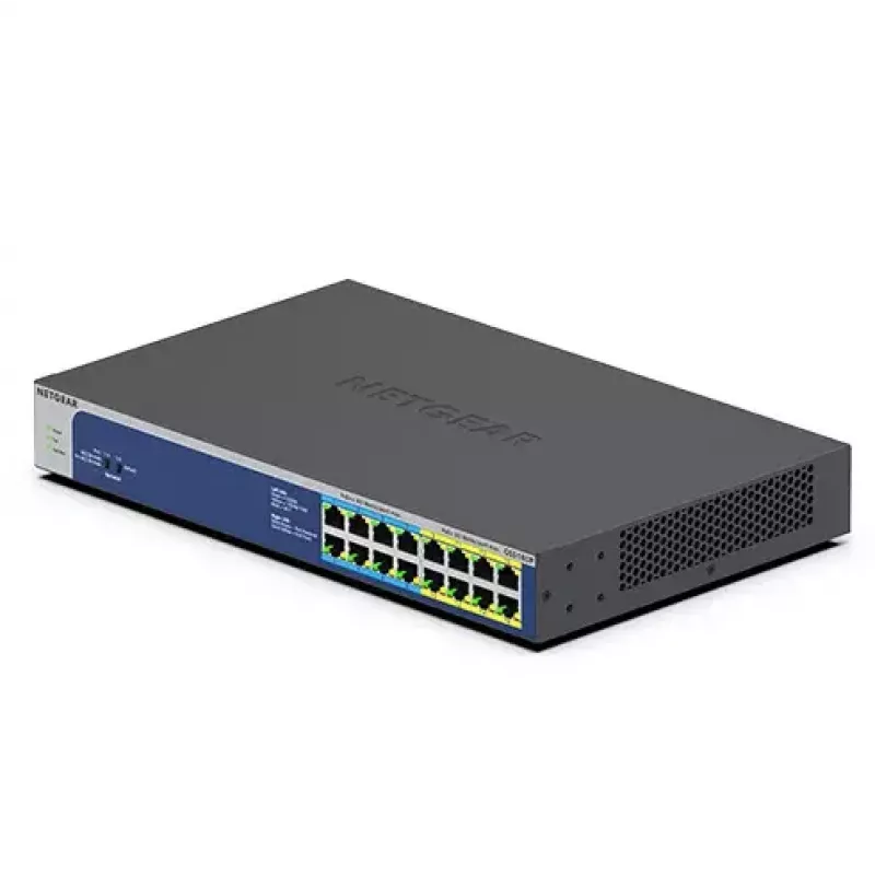 NETGEAR GS516UP Nevaldomas Gigabit Ethernet (10/100/1000) maitinimo per eternetą (PoE) komutatorius, pilkas