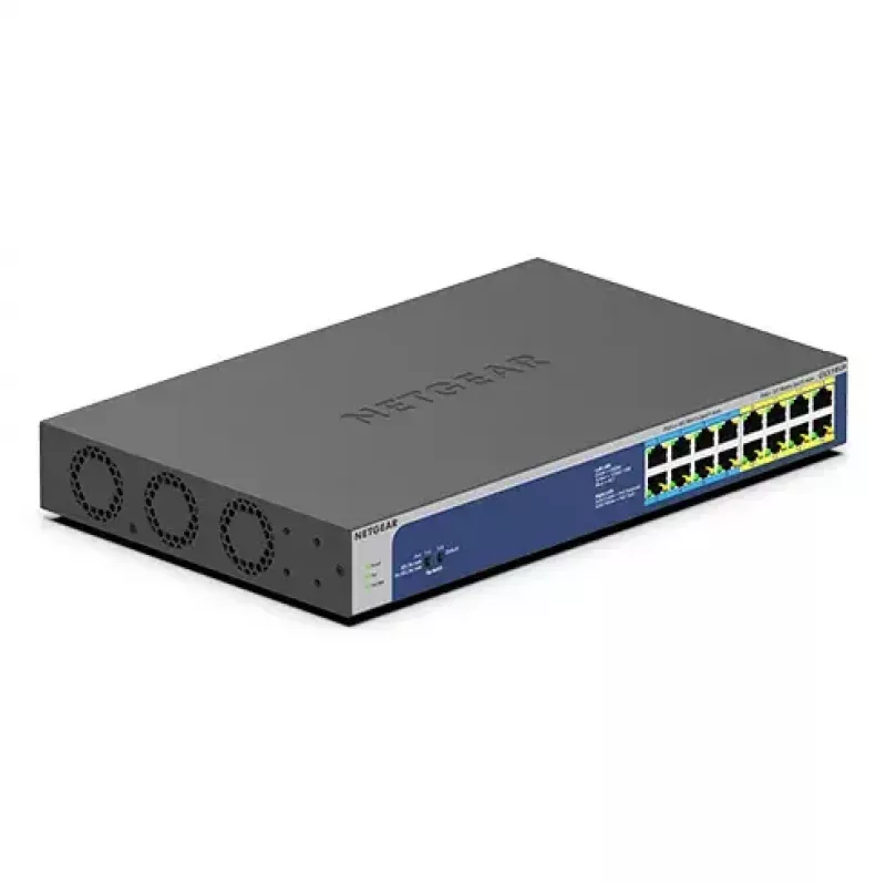 NETGEAR GS516UP Nevaldomas Gigabit Ethernet (10/100/1000) maitinimo per eternetą (PoE) komutatorius, pilkas