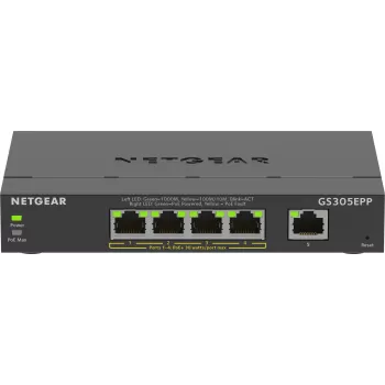 NETGEAR 5 prievadų Gigabit Ethernet valdomas komutatorius (GS305EPP)