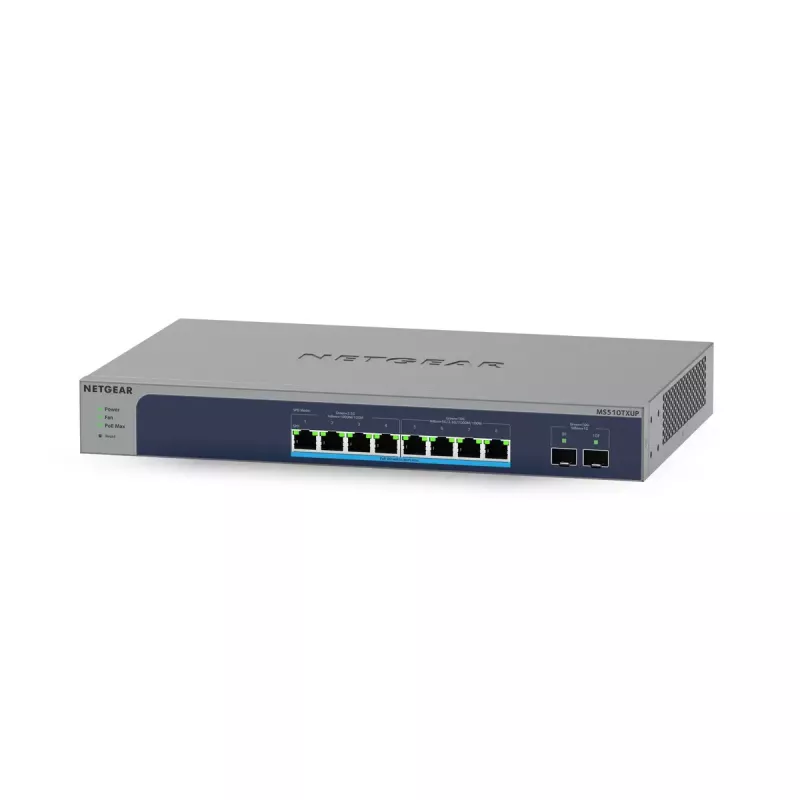 NETGEAR MS510TXUP tinklo komutatorius Valdomas L2/L3/L4 10G Ethernet (100/1000/10000) Maitinimas per Ethernet (PoE) Pilka, Mėlyna