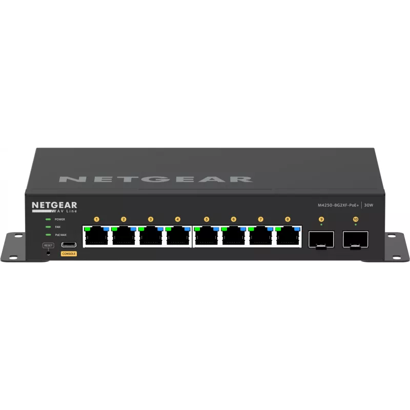 Valdomas komutatorius NETGEAR GSM4210PX 8x1G PoE+ 220W 2xSFP+