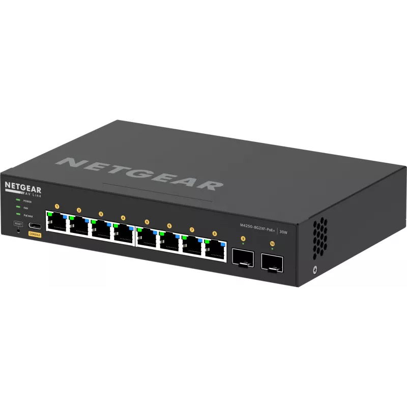 Valdomas komutatorius NETGEAR GSM4210PX 8x1G PoE+ 220W 2xSFP+