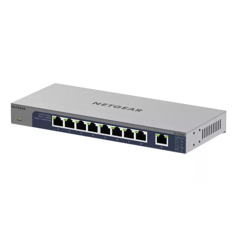 NETGEAR GS108MX-100EUS tinklo komutatorius Nevaldomas L2 Gigabitinis eternetas (10/100/1000) Stalinis/Sieniniam montavimui