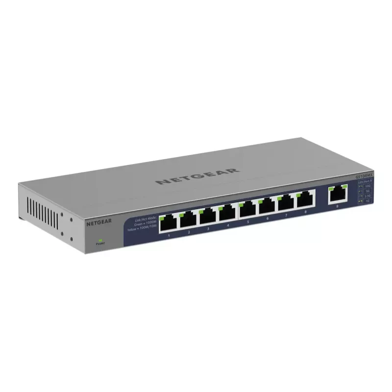 NETGEAR GS108MX-100EUS tinklo komutatorius Nevaldomas L2 Gigabitinis eternetas (10/100/1000) Stalinis/Sieniniam montavimui