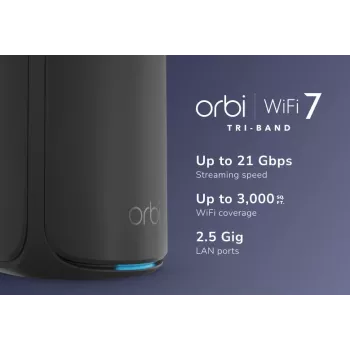 NETGEAR RBE870B Tri-band (2.4 GHz / 5 GHz / 6 GHz) Wi-Fi 7 (802.11be) Juoda 4 Internal
